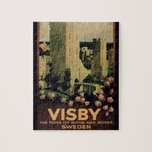 Poster adverteren de stad Visby, Zweden (colo) Legpuzzel (Verticaal)