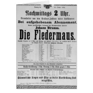 Poster adverteren Die Fledermaus door Johann