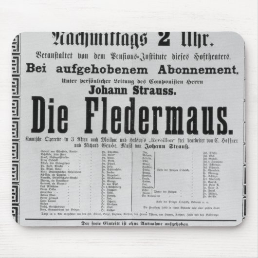 Poster adverteren Die Fledermaus door Johann Muismat (Voorkant)