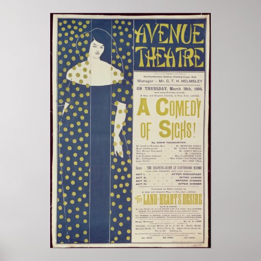 Poster adverteren een Comedy van de Sighs (Voorkant)