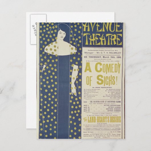 Poster adverteren een Comedy van de Sighs Briefkaart (Voorkant / Achterkant)