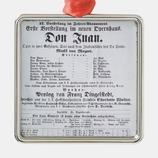Poster adverteren een optreden van Don Juan Metalen Ornament (Voorkant)