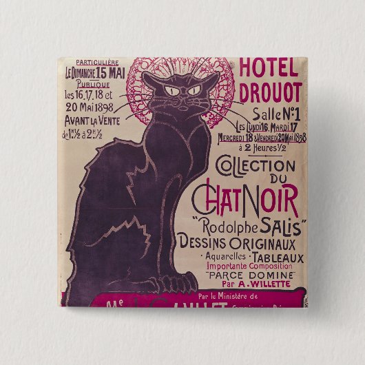 Poster adverteren een tentoonstelling vierkante button 5,1 cm (Voorkant)