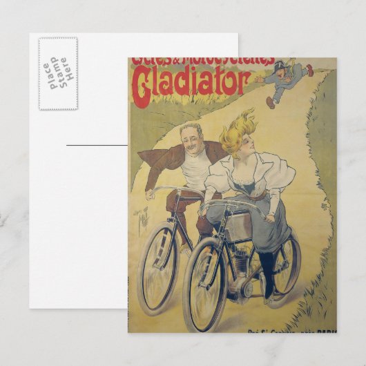 Poster adverteren Gladiatorfietsen Briefkaart (Voorkant / Achterkant)