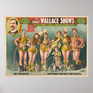 Poster Adverteren het grote Wallace Shows Circus