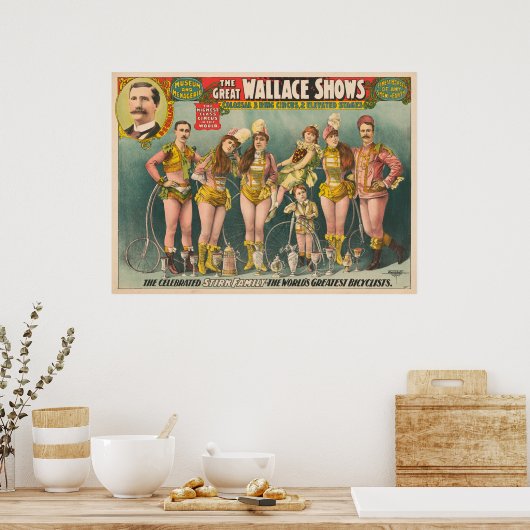 Poster Adverteren het grote Wallace Shows Circus (Keuken)
