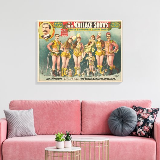 Poster Adverteren het grote Wallace Shows Circus Canvas Afdruk (Insitu (Woonkamer))
