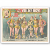 Poster Adverteren het grote Wallace Shows Circus Sticker (Voorkant)