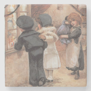 Poster adverteren het tijdschrift "Bubbles" Stenen Onderzetter