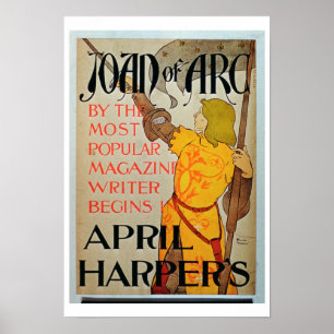 Poster adverteren "Joan of Arc" in april Harper
