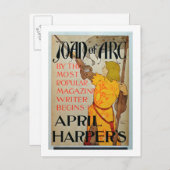 Poster adverteren "Joan of Arc" in April Harper's Briefkaart (Voorkant / Achterkant)