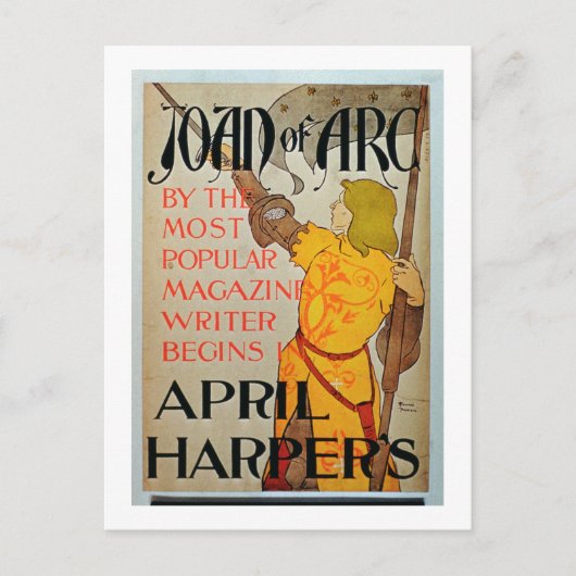Poster adverteren "Joan of Arc" in April Harper's Briefkaart (Voorkant)