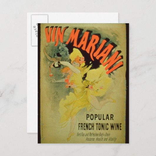 Poster adverteren "Mariani Wine, Popular French T Briefkaart (Voorkant / Achterkant)