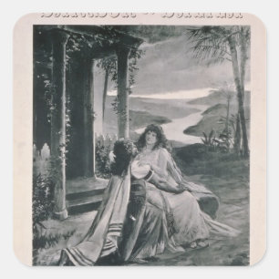 Poster adverteren "Samson en Dalila" Vierkante Sticker