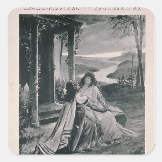 Poster adverteren "Samson en Dalila" Vierkante Sticker (Voorkant)
