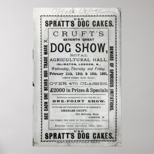 Poster adverteren Show van de hond van Cruft (Voorkant)