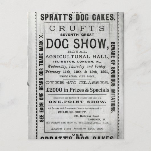 Poster adverteren Show van de hond van Cruft Briefkaart (Voorkant)