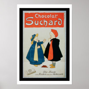 Poster adverteren "Suchard Chocolate" (kleur verli