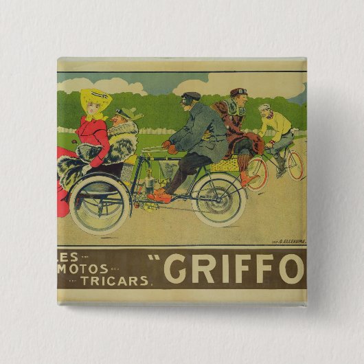 Poster adverteren vierkante button 5,1 cm (Voorkant)