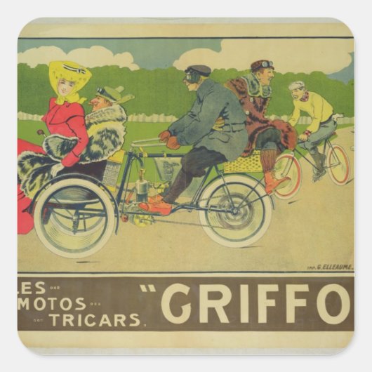 Poster adverteren vierkante sticker (Voorkant)