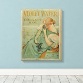 Poster adverteren "Violet Water" door Colgate & Co Canvas Afdruk (Insitu (Houten vloer))