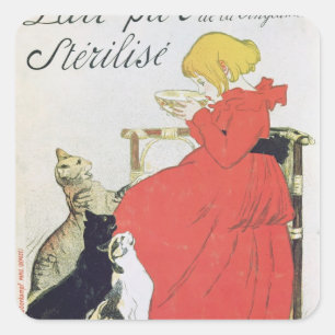 Poster adverteren zuiver gesteriliseerde melk vierkante sticker