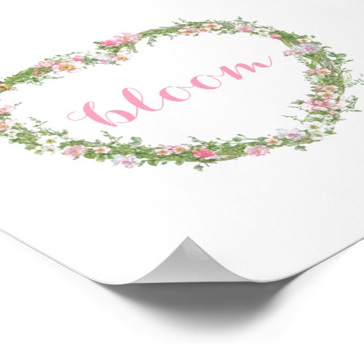 Poster/Afbeelding - Floral Heart Bloom Poster (Hoek)