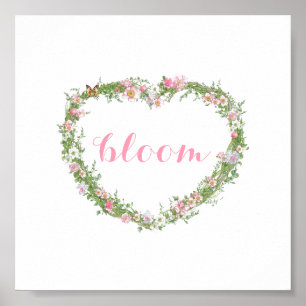 Poster/Afbeelding - Floral Heart Bloom Poster
