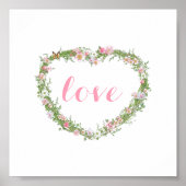 Poster/Afbeelding - Floral Heart Love Poster (Voorkant)
