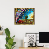 Poster Afbeelding van Flammarion Dome "Flat Earth" (Thuiskantoor)