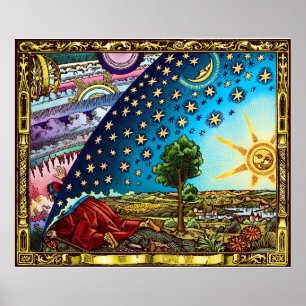 Poster Afbeelding van Flammarion Dome "Flat Earth"