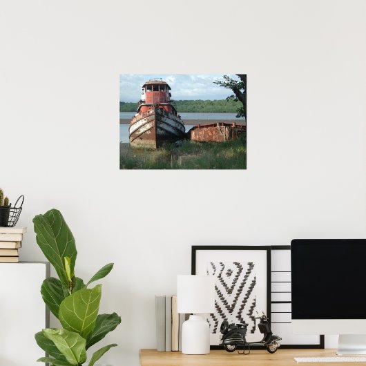 Poster/Afdruk: afgedankte boot Poster (Thuiskantoor)