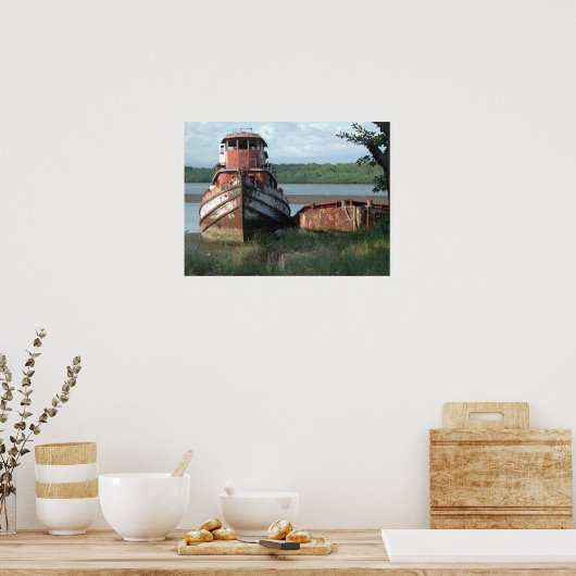 Poster/Afdruk: afgedankte boot Poster (Keuken)