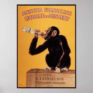 Poster/Afdruk: Anissetta Liquor Monkey Poster