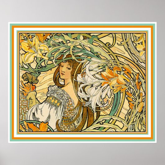 Poster/Afdruk: Art Nouveau - Taal van bloemen Poster (Voorkant)