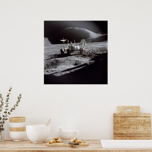 Poster/Afdruk: Astronaut Irwin op Moon Poster (Keuken)