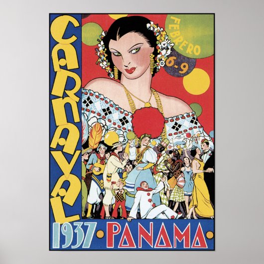 Poster/Afdruk: Carnaval 1937 Panama Poster (Voorkant)