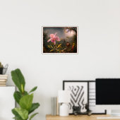Poster/Afdruk: Cattleya Orchid & Drie Hummingvogel Poster (Thuiskantoor)