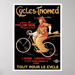 Poster/Afdruk: fietsen met de aanduiding "De cowbo Poster
