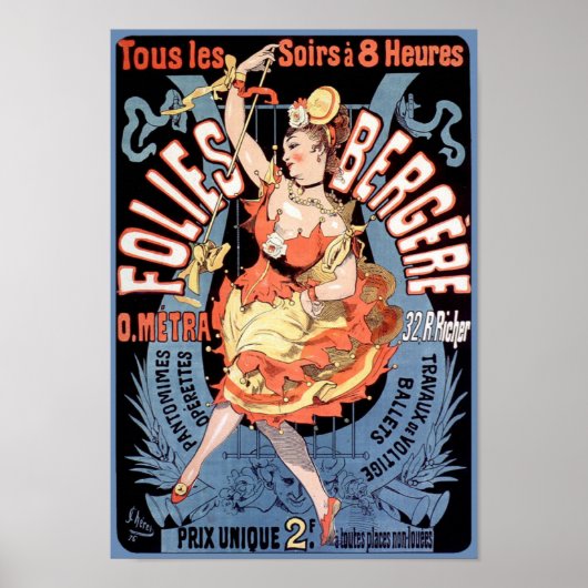 Poster/Afdruk: Folies Bergere - Cheret Poster (Voorkant)