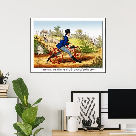 Poster/afdruk: Het hobbypaard: fietsprototype Poster (Thuiskantoor)