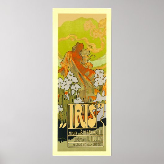 Poster/afdruk: Iris - Art Nouveau Poster (Voorkant)