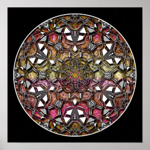 Poster/afdruk: Metallic Crystal Kaleidoscope Poster