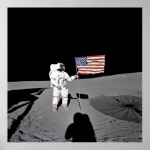 Poster/Afdruk: Moonwalk & American Flag