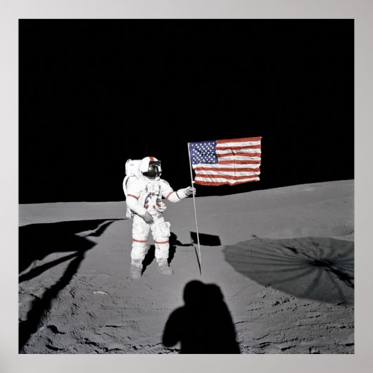 Poster/Afdruk: Moonwalk & American Flag Poster (Voorkant)
