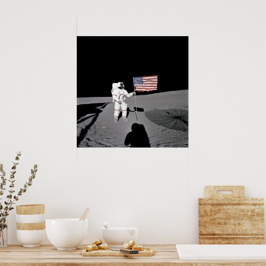 Poster/Afdruk: Moonwalk & American Flag Poster (Keuken)