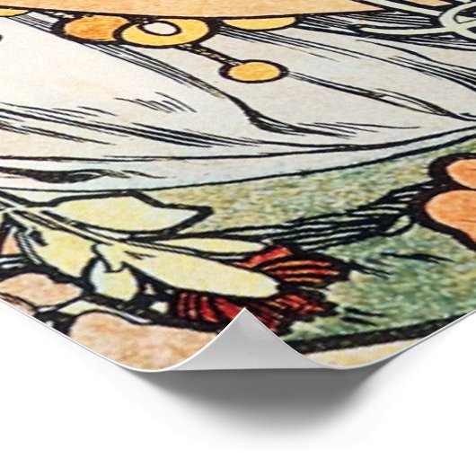 Poster/Afdruk: Mucha - Taal van bloemen II Poster (Hoek)