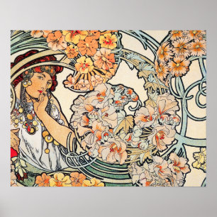 Poster/Afdruk: Mucha - Taal van bloemen II Poster