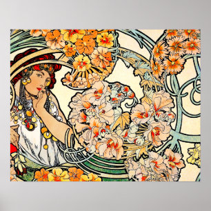 Poster/Afdruk: Mucha - Taal van bloemen II Poster