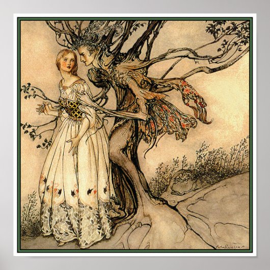 Poster/Afdruk: Oude vrouw in het hout van Rackham Poster (Voorkant)
